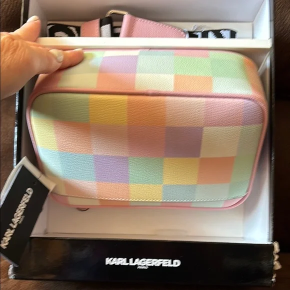 Karl Lagerfeld & Cat Blush Combo Crossbody Bag NIB - Picture 6 of 9